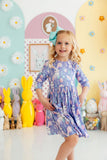 Beautiful Bunnies 3/4 Sleeve Pocket Twirl Dress - Aaria Tees Aaria Tees