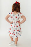 Nebraska White Herbie Husker Flutter Twirl Dress - Aaria Tees Aaria Tees