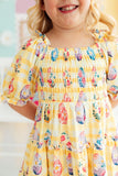 Easter Picnic Smocked Ruffle Dress - Aaria Tees Aaria Tees