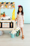 Carrot Cutie 3/4 Sleeve Ruffle Twirl Dress - Aaria Tees Aaria Tees
