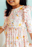 Carrot Cutie 3/4 Sleeve Ruffle Twirl Dress - Aaria Tees Aaria Tees