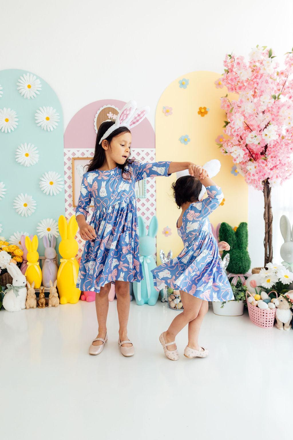 Hop, Skip & Twirl 3/4 Sleeve Pocket Twirl Dress - Aaria Tees Aaria Tees