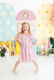 Little Bow Peeps 3/4 Sleeve Ruffle Twirl Dress - Aaria Tees Aaria Tees