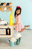 Daisy Ducklings 3/4 Sleeve Ruffle Twirl Dress - Aaria Tees Aaria Tees