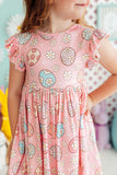 Easter Egg Hunt Flutter Sleeve Twirl Dress - Aaria Tees Aaria Tees