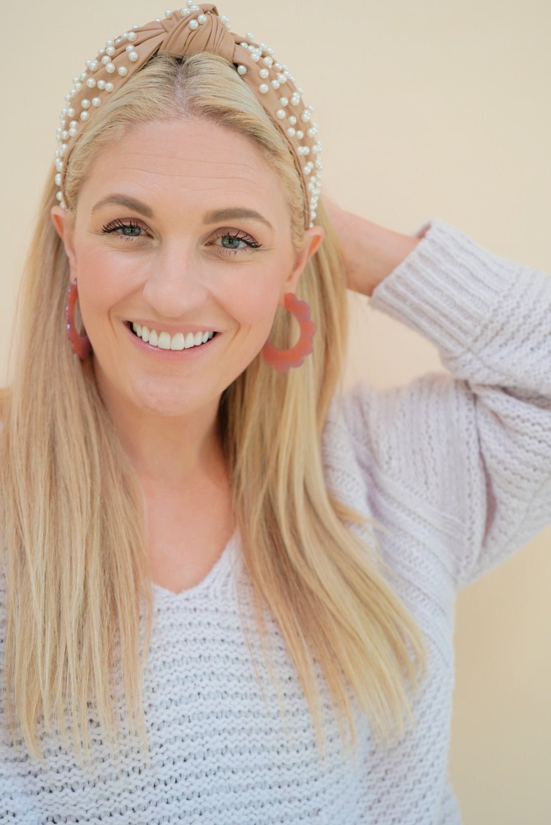 Margo Scallop Hoop Earrings - Mauve - Aaria Tees Aaria Tees