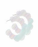 Margo Scallop Hoop Earrings - Purple Stripes - Aaria Tees Aaria Tees