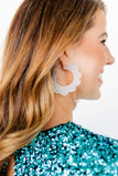 Margo Scallop Hoop Earrings - Silver Glitter - Aaria Tees Aaria Tees