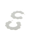 Margo Scallop Hoop Earrings - Silver Glitter - Aaria Tees Aaria Tees