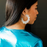 Margo Scallop Hoop Earrings - Silver Glitter - Aaria Tees Aaria Tees