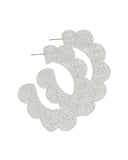 Margo Scallop Hoop Earrings - Silver Glitter - Aaria Tees Aaria Tees