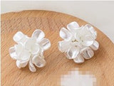 Mason Pearl Flower Statement Earrings - Aaria Tees Aaria Tees