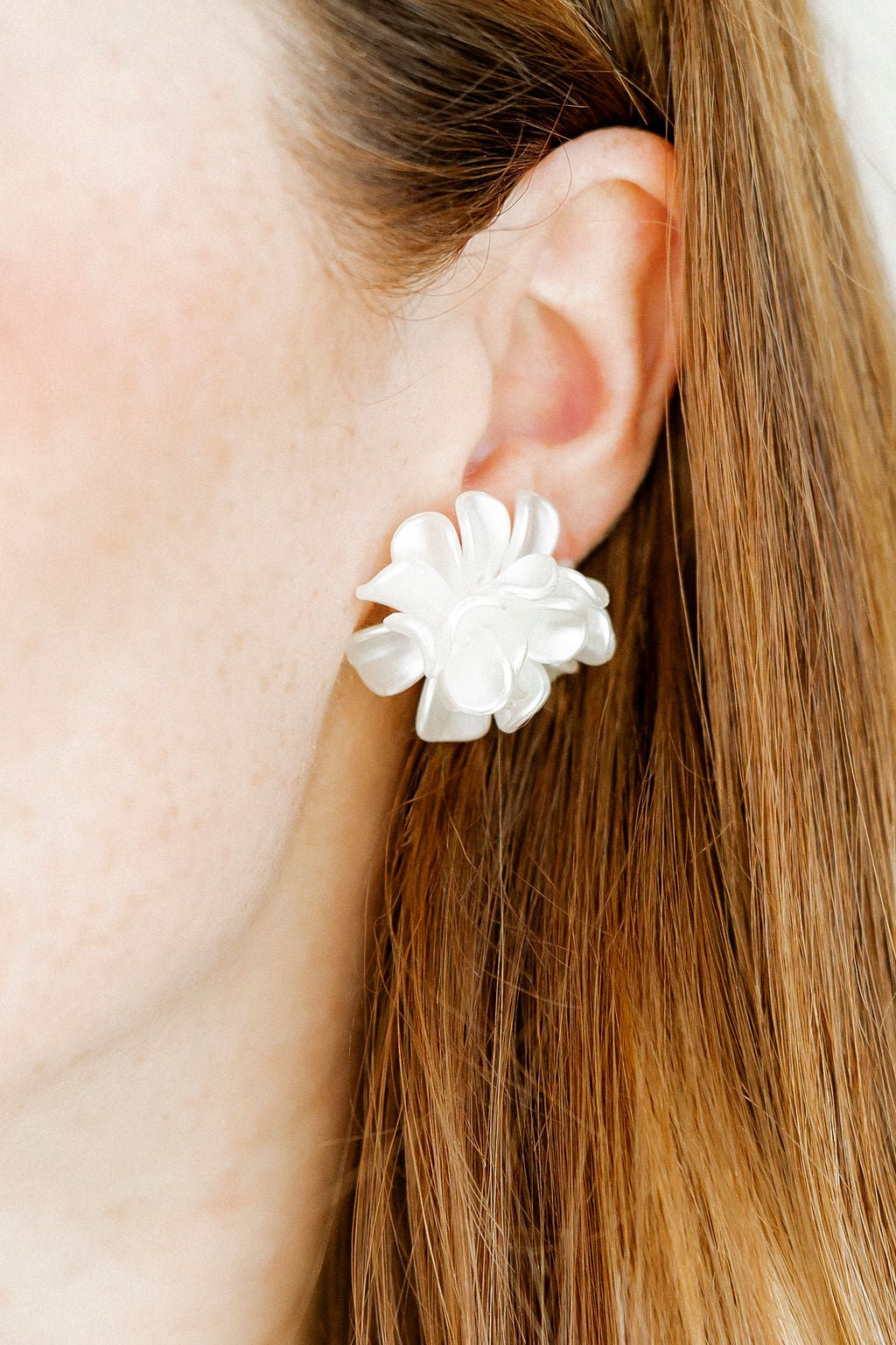 Mason Pearl Flower Statement Earrings - Aaria Tees Aaria Tees