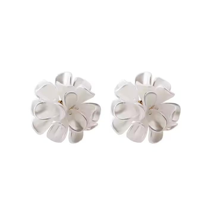 Mason Pearl Flower Statement Earrings - Aaria Tees Aaria Tees