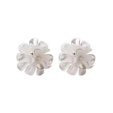 Mason Pearl Flower Statement Earrings - Aaria Tees Aaria Tees
