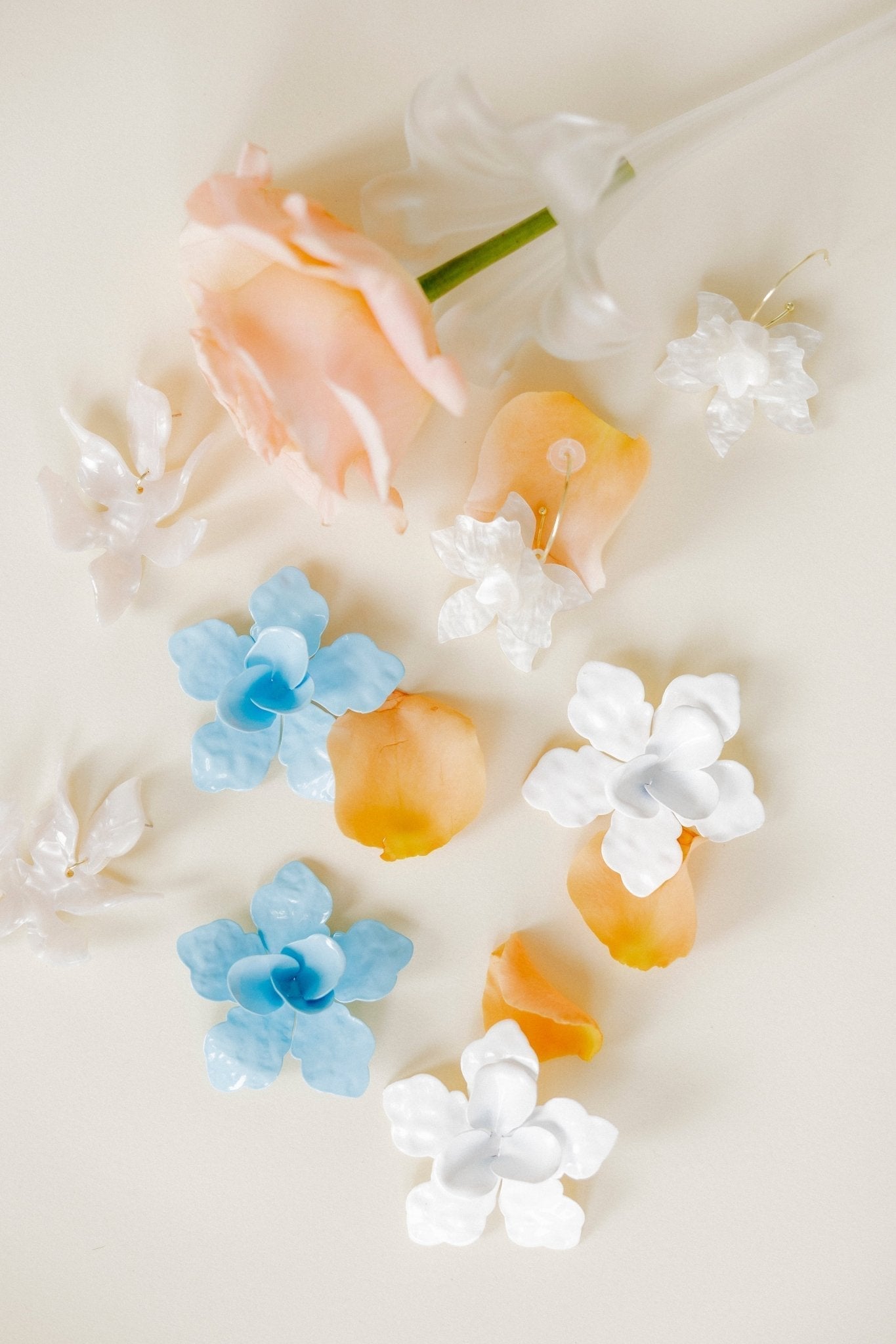Maxine Statement Earrings - White - Aaria Tees Aaria Tees