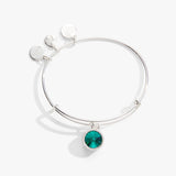 May Birthstone Charm Bangle, Emerald - Aaria Tees Aaria Tees