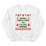 Merry Christmas Ya Filthy Animal Colored Sweatshirt - Aaria Tees Aaria Tees