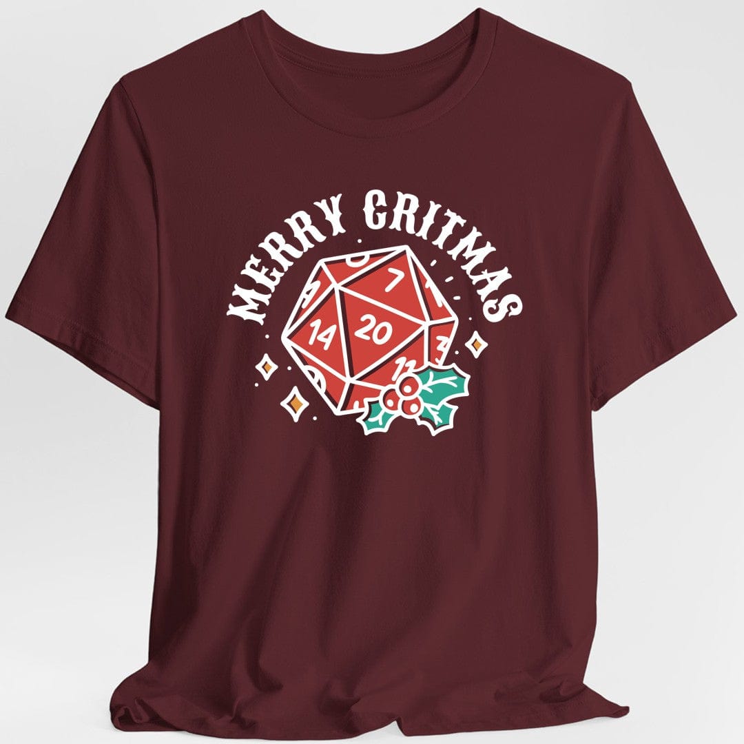 Merry Critmas D20 T-shirt - Aaria Tees Aaria Tees