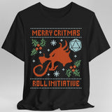 Merry Critmas Ugly Sweater T-shirt Roll Initiative - Aaria Tees Aaria Tees