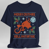 Merry Critmas Ugly Sweater T-shirt Roll Initiative - Aaria Tees Aaria Tees