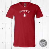 Merry Little Tree V-Neck Tee - Aaria Tees Aaria Tees