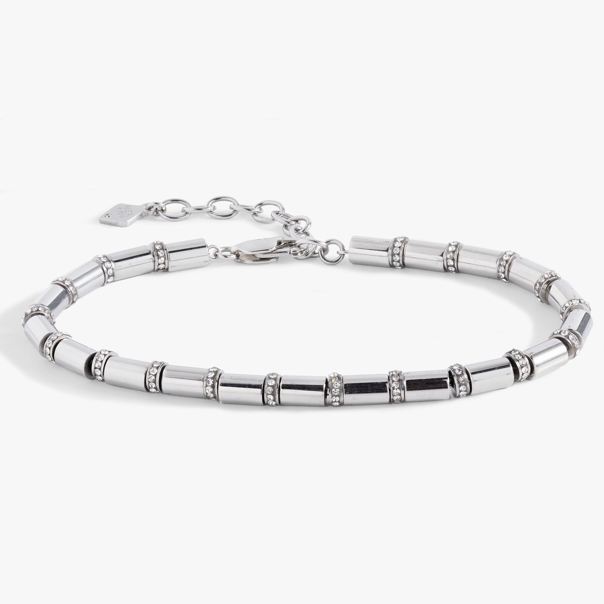 Tube Bead and Crystal Chain Bracelet - Aaria Tees Aaria Tees