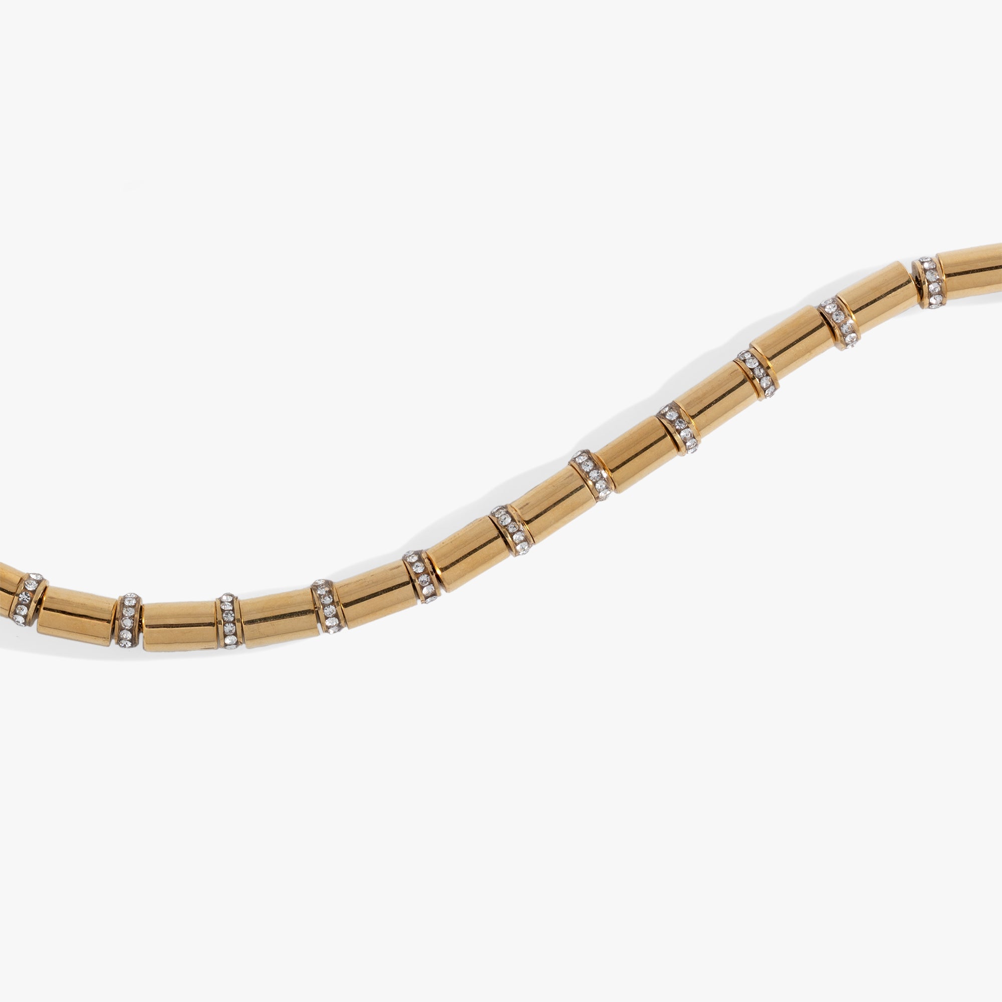 Tube Bead and Crystal Chain Bracelet - Aaria Tees Aaria Tees