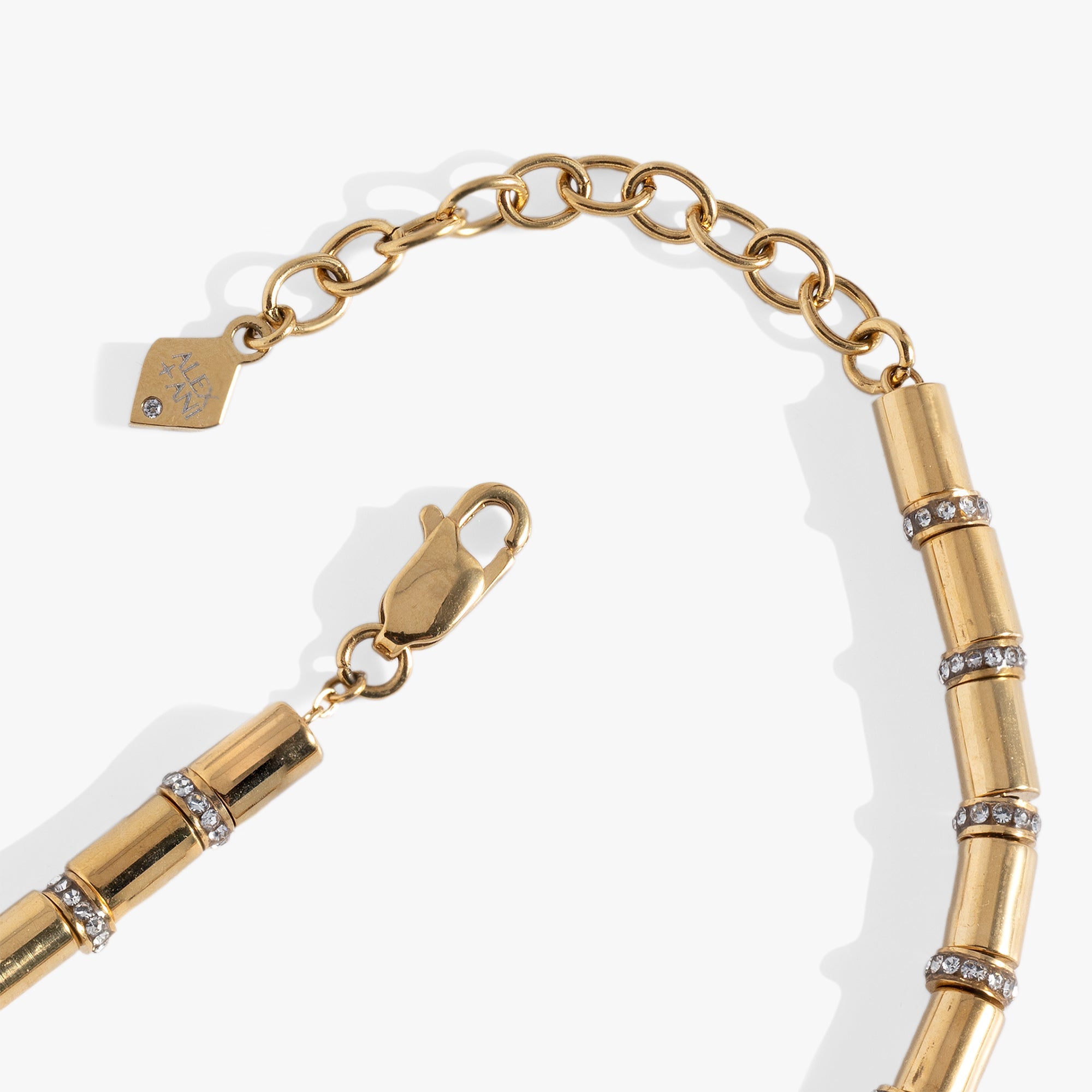 Tube Bead and Crystal Chain Bracelet - Aaria Tees Aaria Tees