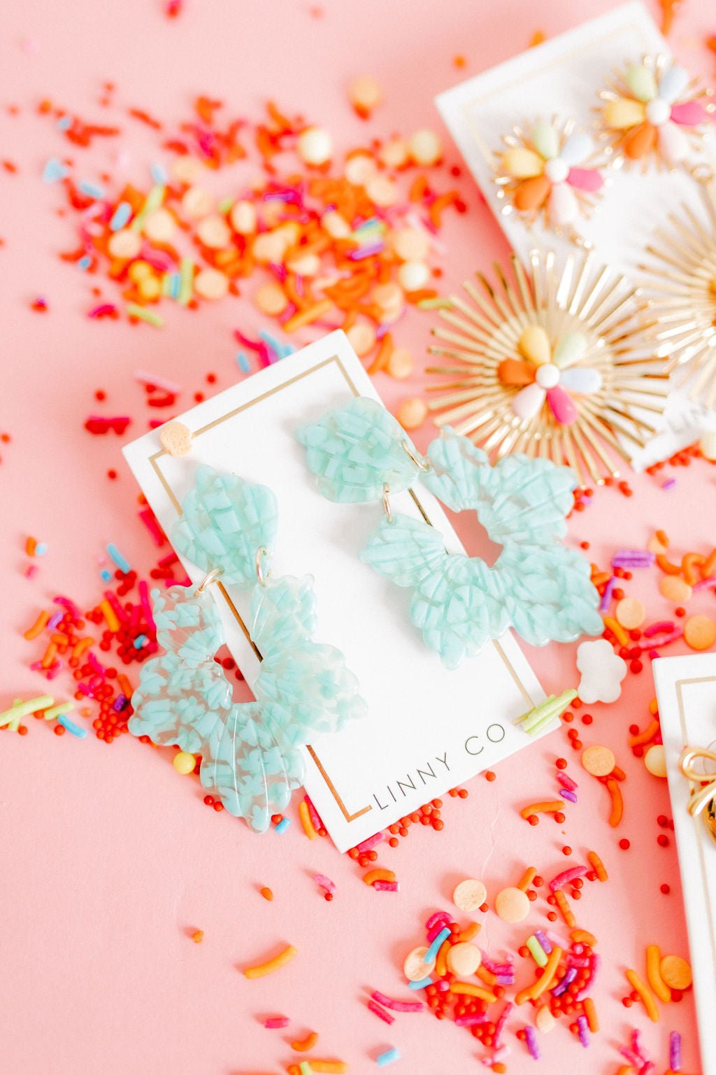 Michelle Statement Earrings - Aquamarine - Aaria Tees Aaria Tees