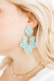 Michelle Statement Earrings - Aquamarine - Aaria Tees Aaria Tees
