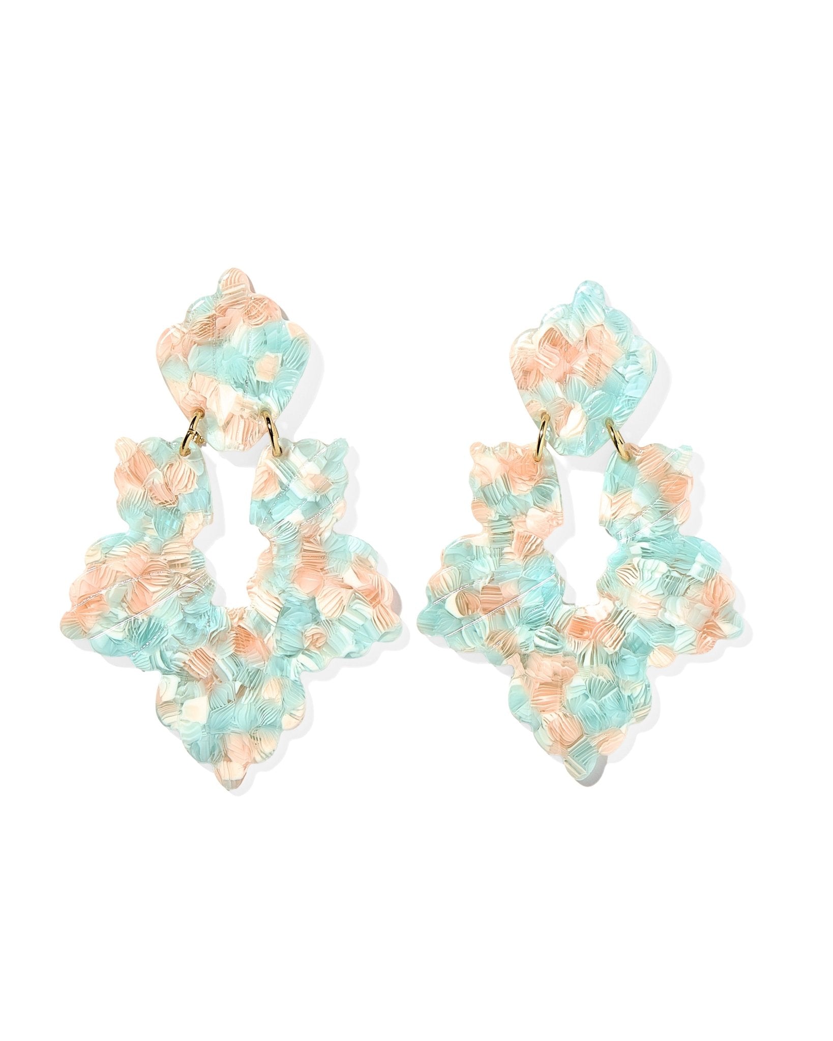 Michelle Statement Earrings - Mint Shell - Aaria Tees Aaria Tees