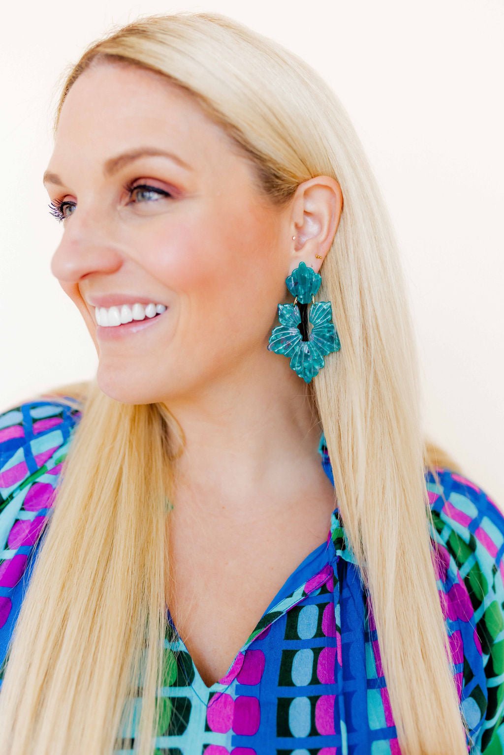 Michelle Statement Earrings - Mystic Lagoon - Aaria Tees Aaria Tees