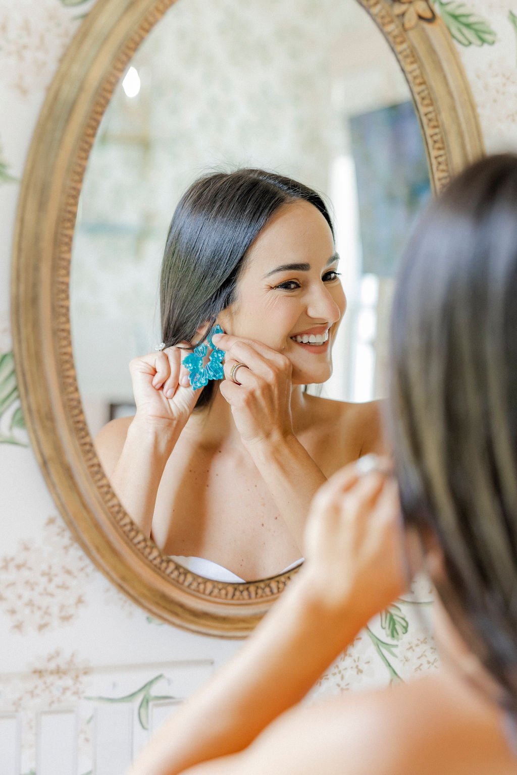 Michelle Statement Earrings - Mystic Lagoon - Aaria Tees Aaria Tees