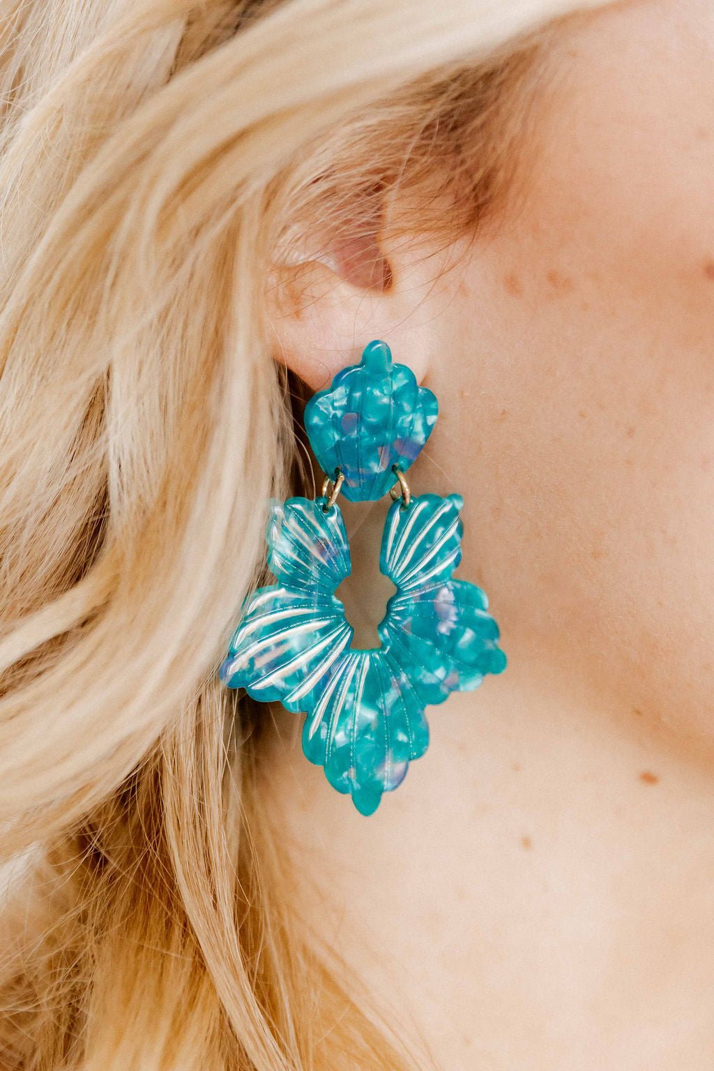 Michelle Statement Earrings - Mystic Lagoon - Aaria Tees Aaria Tees