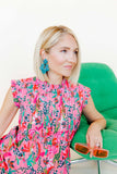 Michelle Statement Earrings - Mystic Lagoon - Aaria Tees Aaria Tees