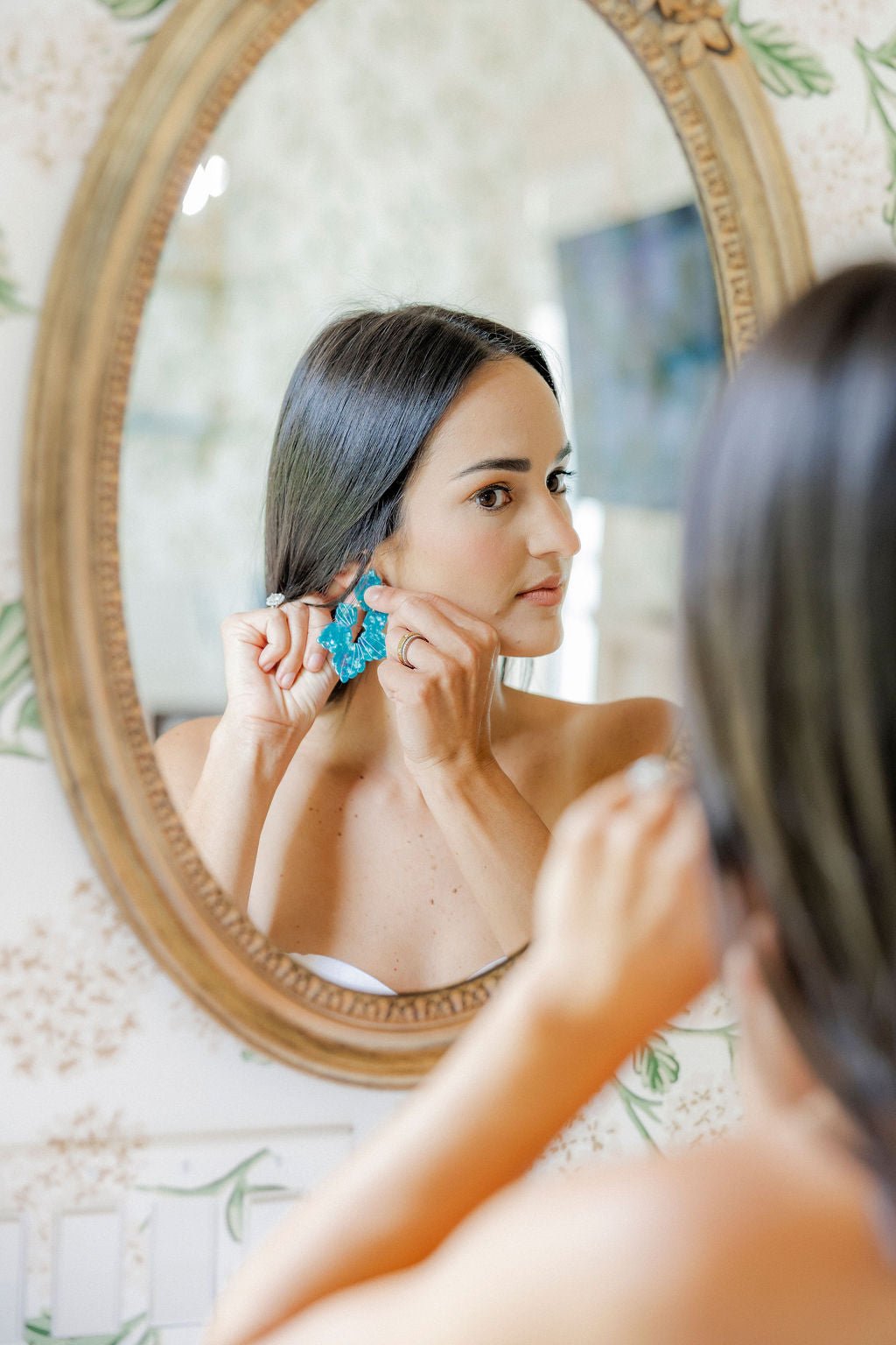 Michelle Statement Earrings - Mystic Lagoon - Aaria Tees Aaria Tees