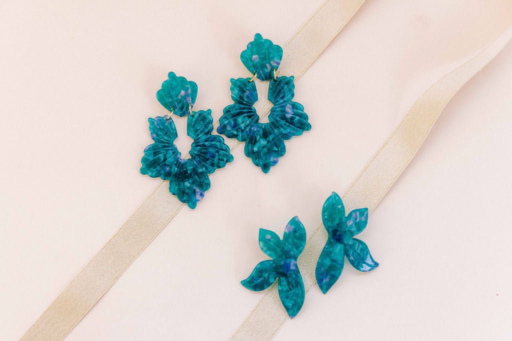 Michelle Statement Earrings - Mystic Lagoon - Aaria Tees Aaria Tees