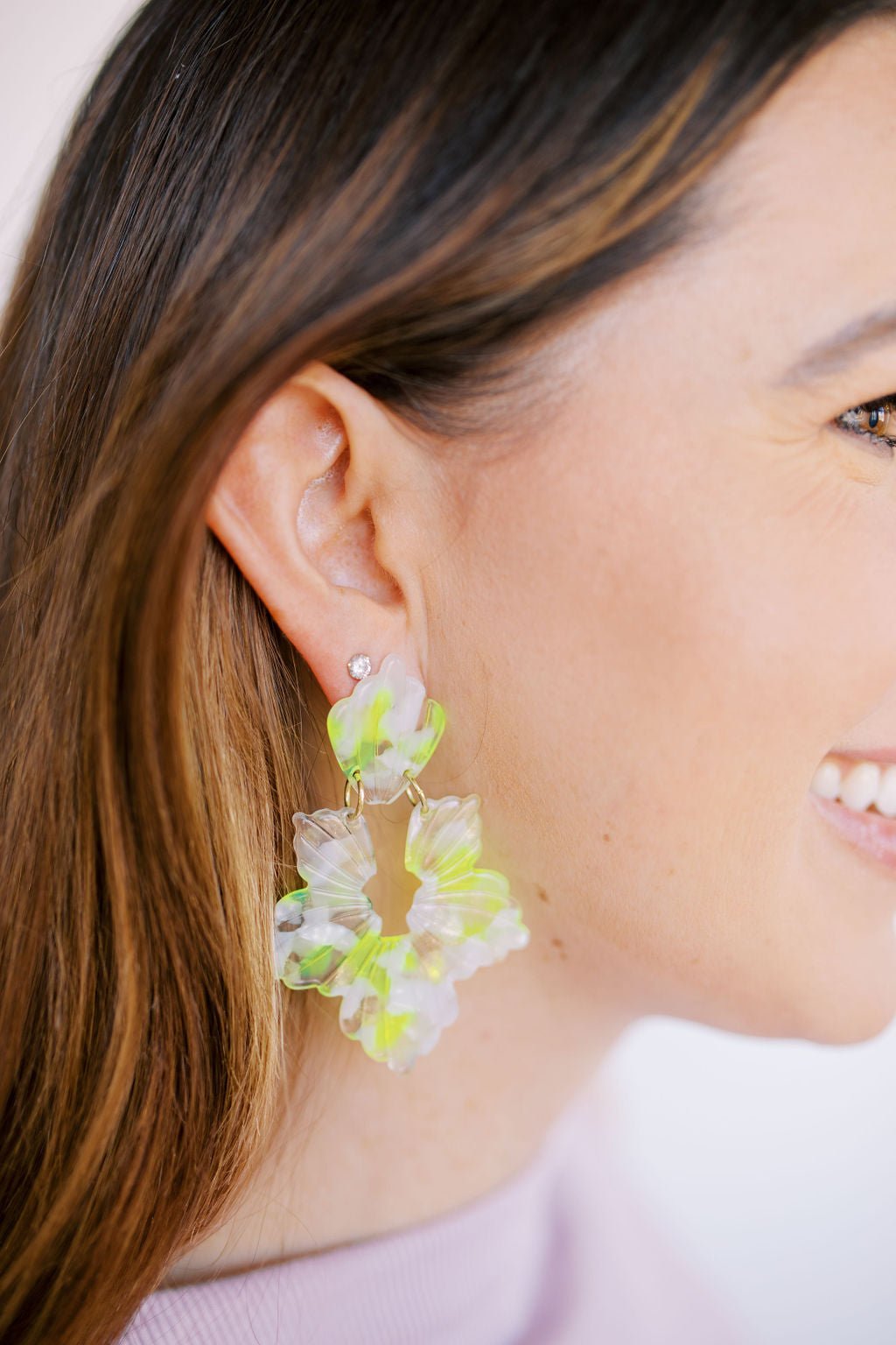 Michelle Statement Earrings - Neon Yellow Clouds - Aaria Tees Aaria Tees