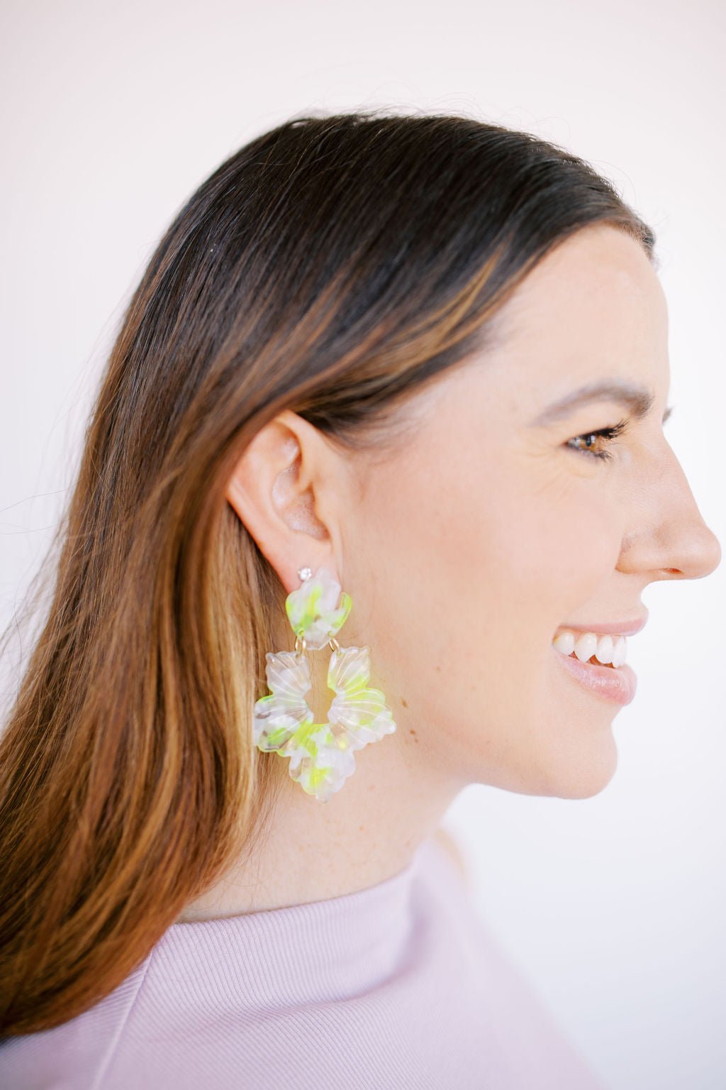 Michelle Statement Earrings - Neon Yellow Clouds - Aaria Tees Aaria Tees