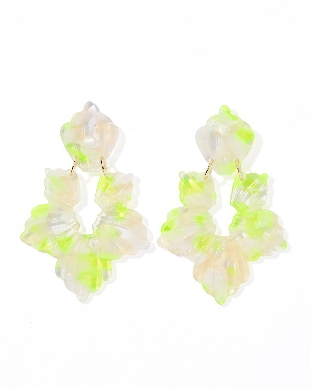 Michelle Statement Earrings - Neon Yellow Clouds - Aaria Tees