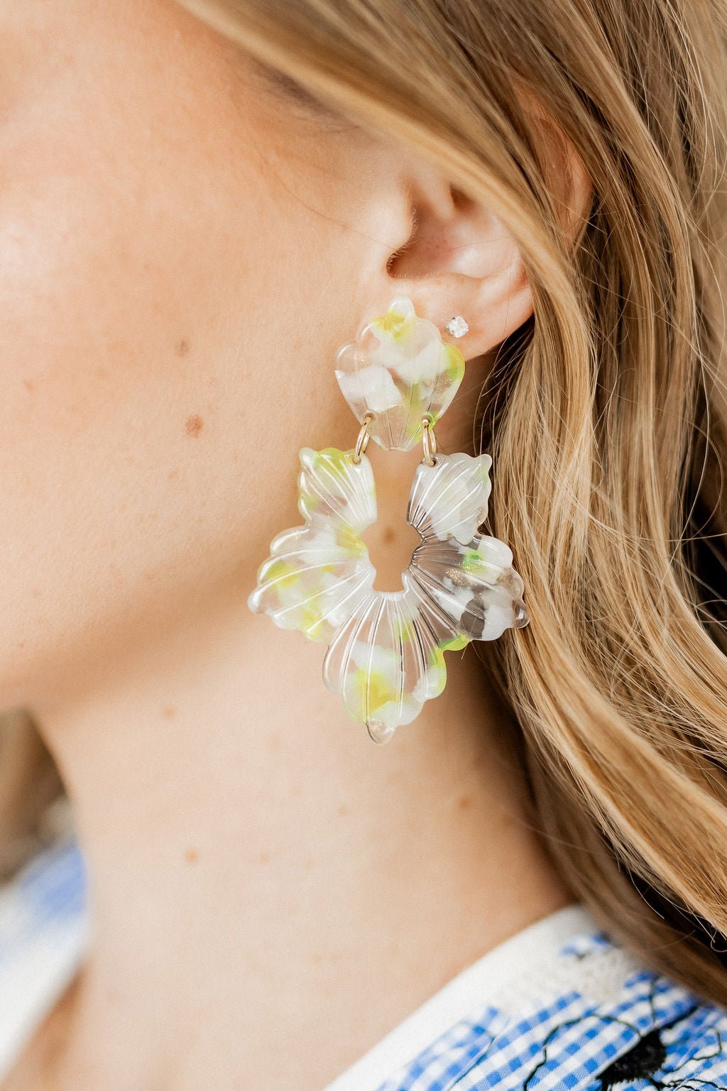 Michelle Statement Earrings - Neon Yellow Clouds - Aaria Tees Aaria Tees