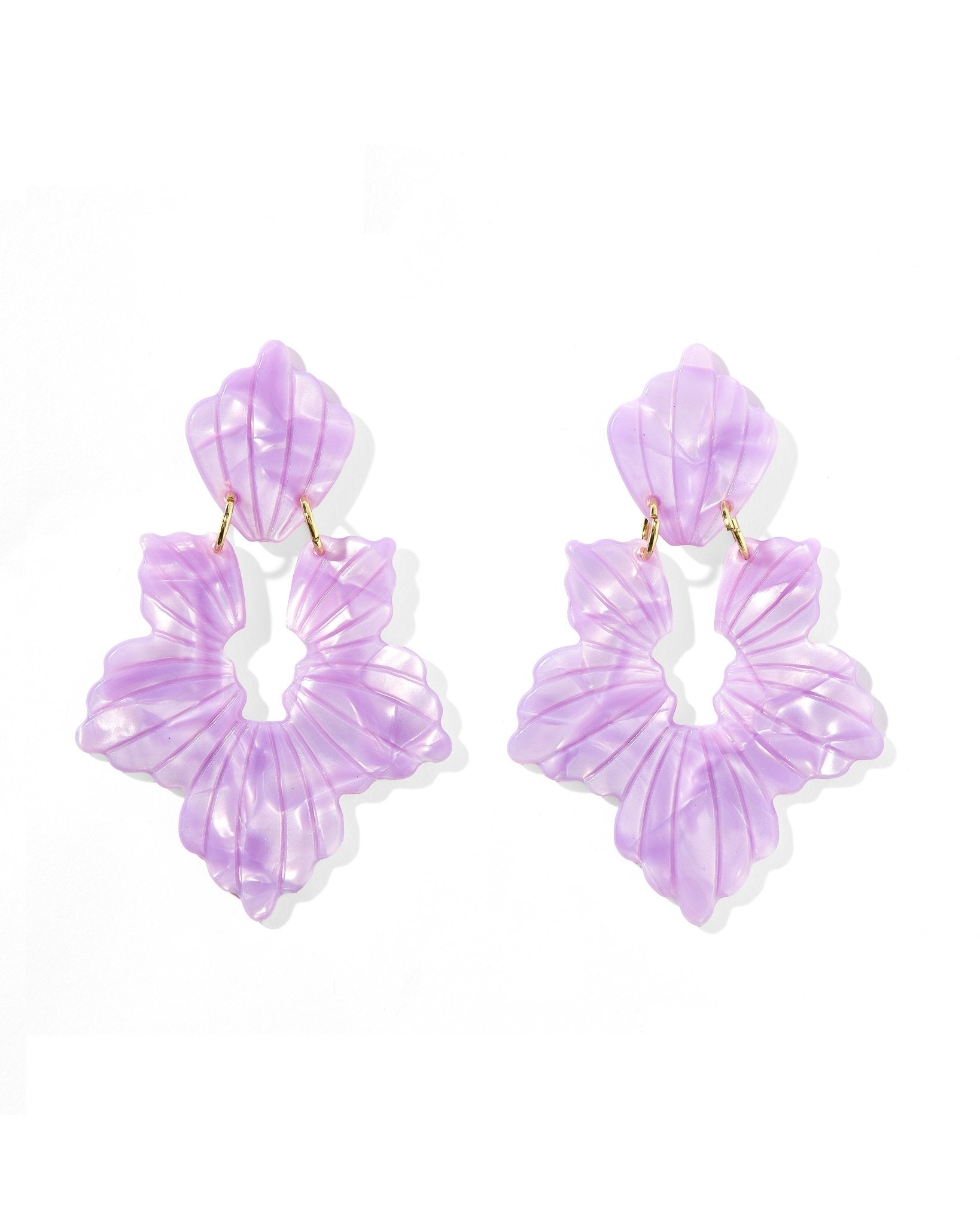 Michelle Statement Earrings - Pearlized Purple - Aaria Tees Aaria Tees