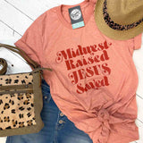 Midwest Raised And Jesus Saved Unisex Tee - Aaria Tees Aaria Tees