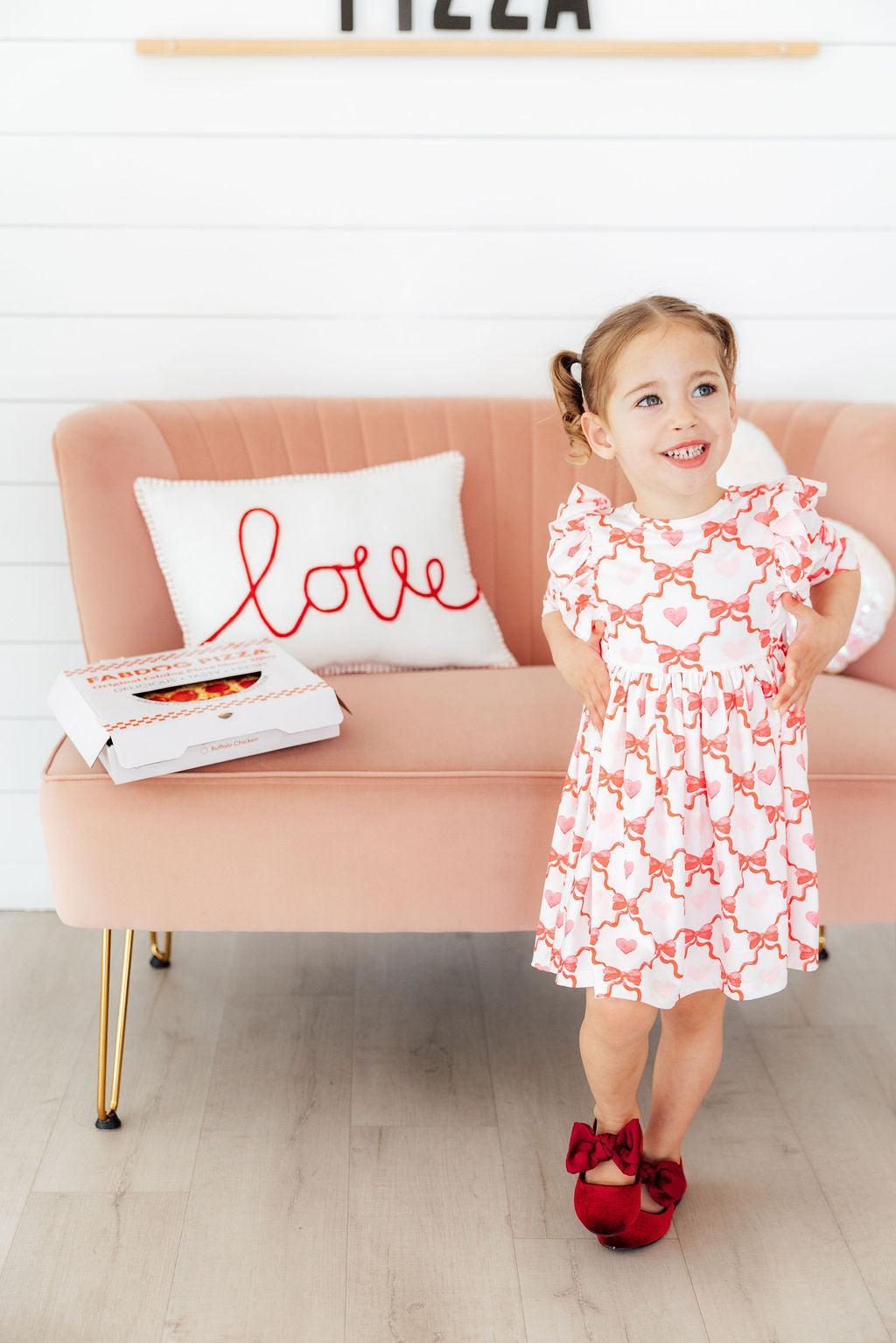 Lovebug 3/4 Sleeve Ruffle Twirl Dress - Aaria Tees Aaria Tees