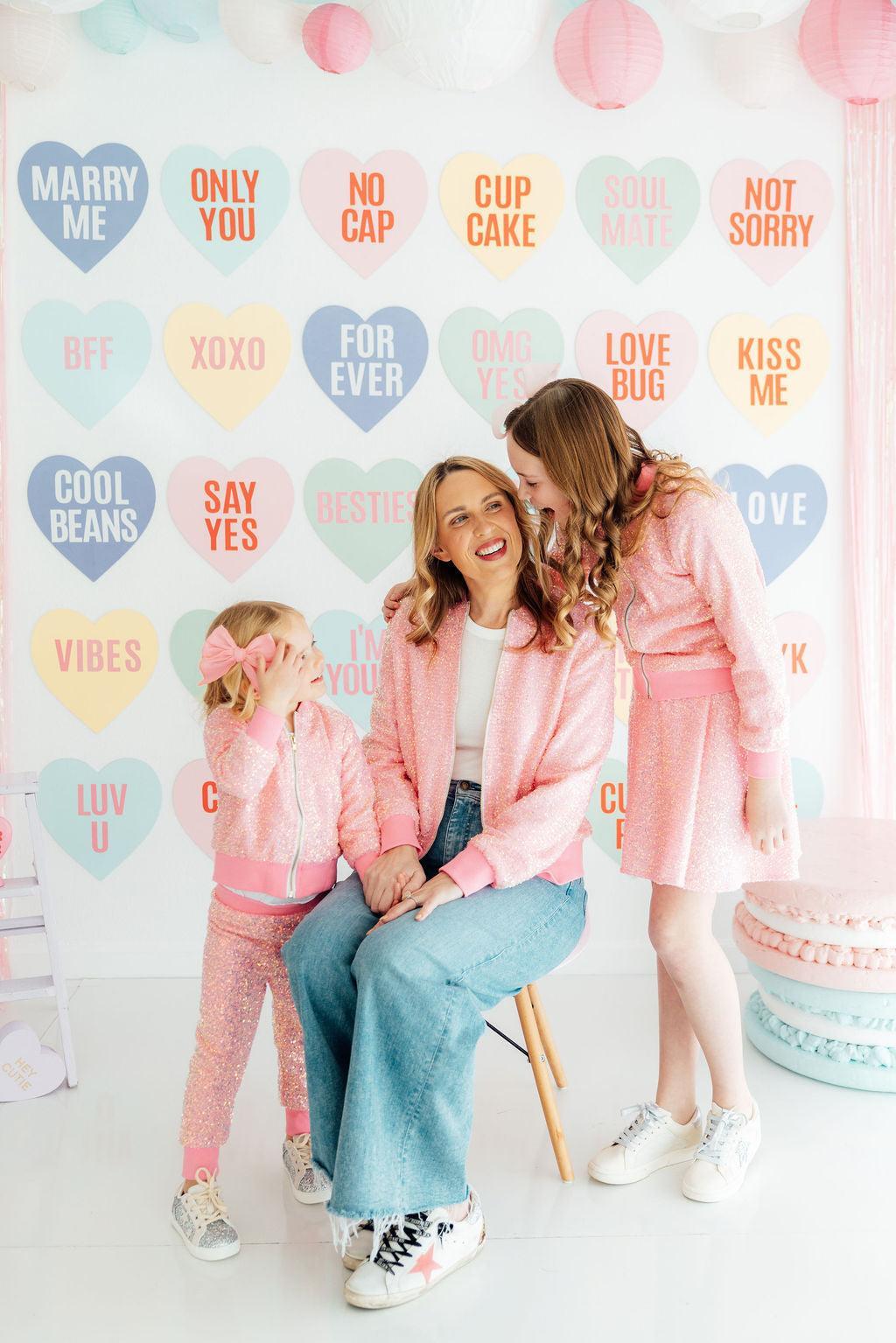Grown Up Bubblegum Pink Sequin Jacket - Aaria Tees Aaria Tees
