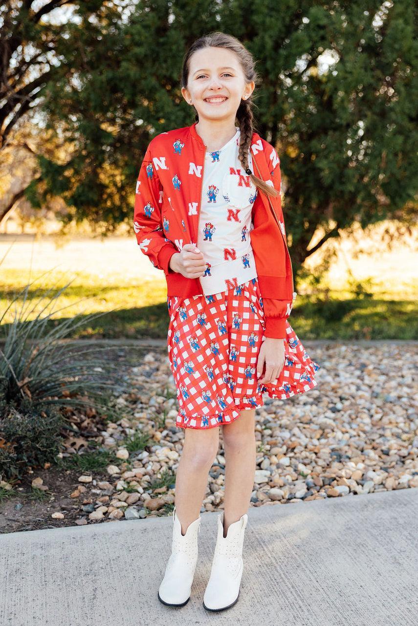 Nebraska Plaid Herbie Husker Twirl Skort - Aaria Tees Aaria Tees