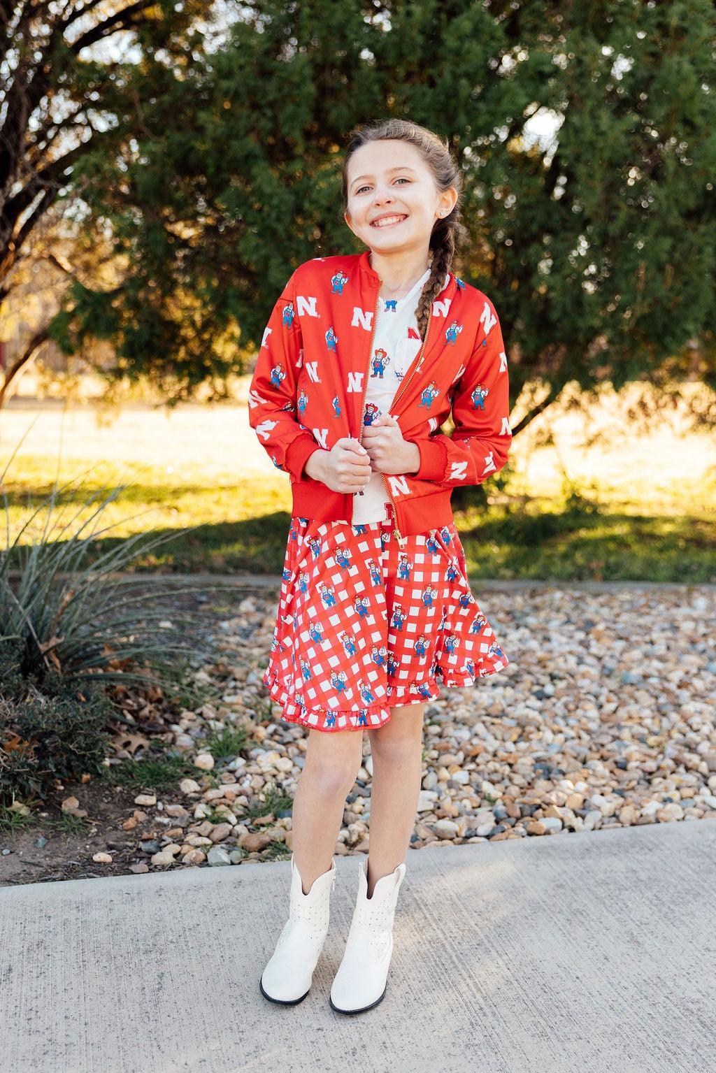 Nebraska Red Herbie Husker Satin Jacket - Aaria Tees Aaria Tees