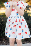 Nebraska White Herbie Husker Flutter Twirl Dress - Aaria Tees Aaria Tees
