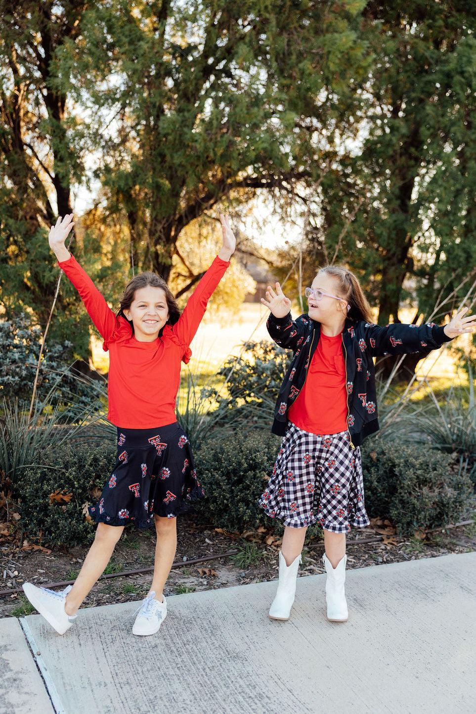 Texas Tech Plaid Raider Red Twirl Skort - Aaria Tees Aaria Tees